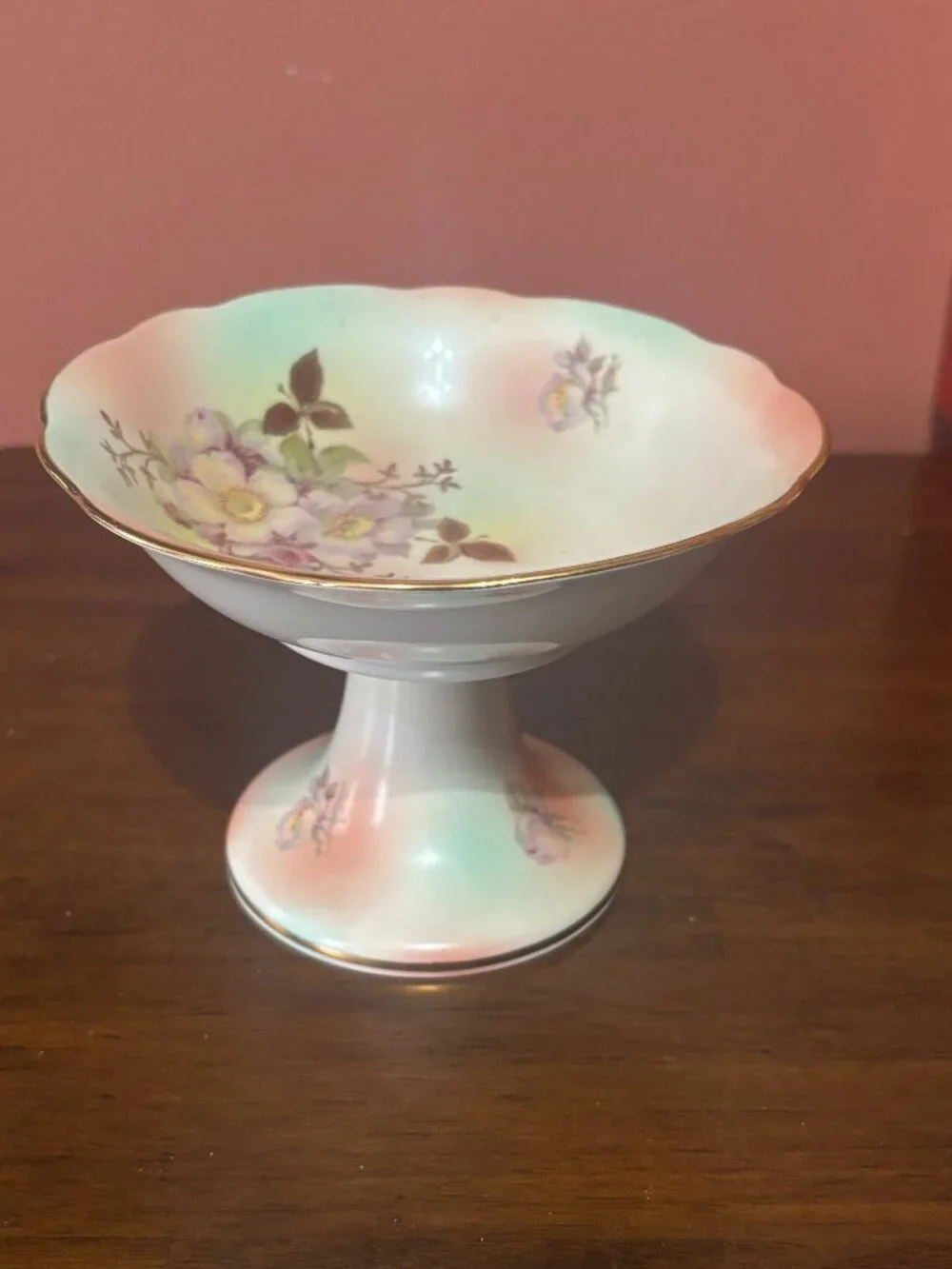 Vintage SCHUMANN Arzberg, Wild Rose Cake stand and matching plate.